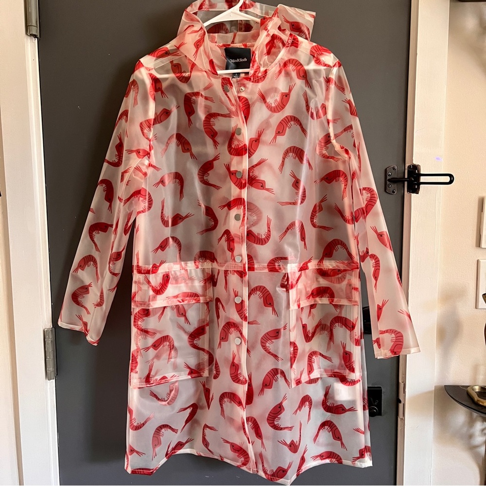 Modcloth Prawn Print Translucent Raincoat